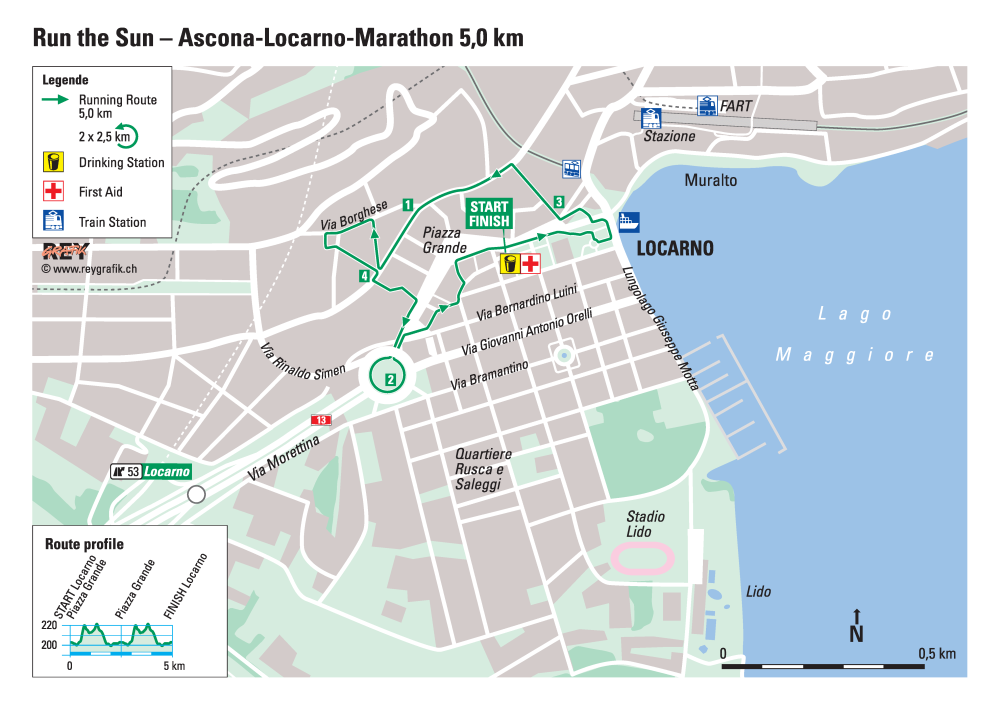 Percorso Ascona-Locarno 5 km Percorso da 5 km