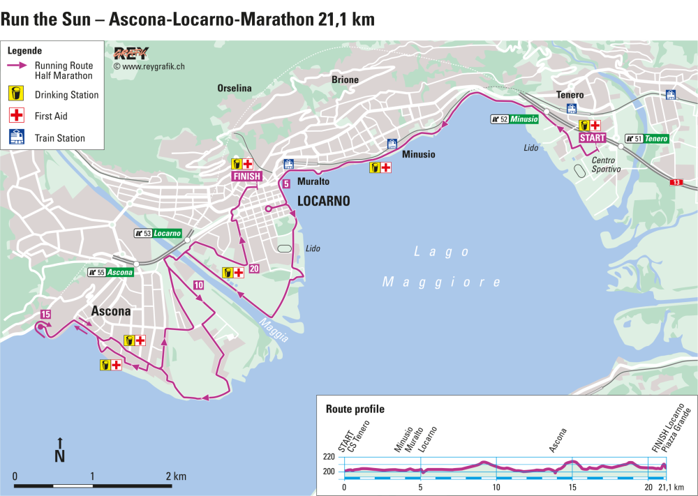 Ascona–Locarno Half Marathon Route Half Marathon course