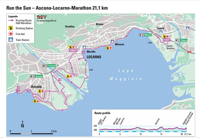 Percorso della Mezza Maratona Ascona-Locarno Percorso Mezza Maratona